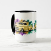 Klassischer LKW-Wasserfarben-Kaffeebecher Tasse (Vorderseite Links)