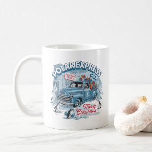 Klassischer LKW-Weihnachten im Stil der 1950er Jah Kaffeetasse
