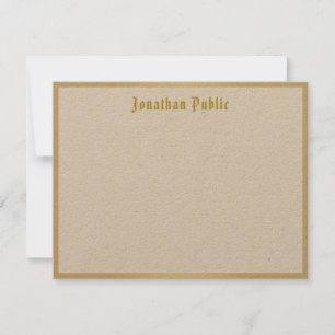 Klassischer Look Gold-Kalligrafie-Skriptvorlage Mitteilungskarte