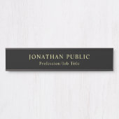 Klassischer Look Schwarz-Gold-Template-Eleganz Türschild (Vorderseite )