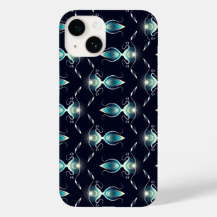 Klassischer Look von blauen Edelsteinen mit glühen Case-Mate iPhone 14 Hülle