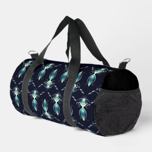 Klassischer Look von blauen Edelsteinen mit glühen Duffle Bag