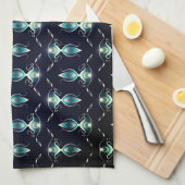 Klassischer Look von blauen Edelsteinen mit glühen Geschirrtuch (Viertel Falte)