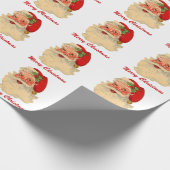 Klassischer lustiger Weihnachtsmann stellen Geschenkpapier (Ecke)
