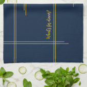 Klassischer Luxus Navy und Gold  Abendessen? Geschirrtuch (Gefaltet)