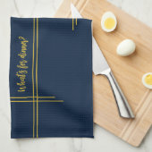 Klassischer Luxus Navy und Gold  Abendessen? Geschirrtuch (Viertel Falte)