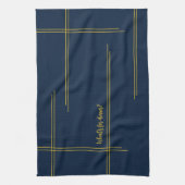 Klassischer Luxus Navy und Gold  Abendessen? Geschirrtuch (Vertikal)