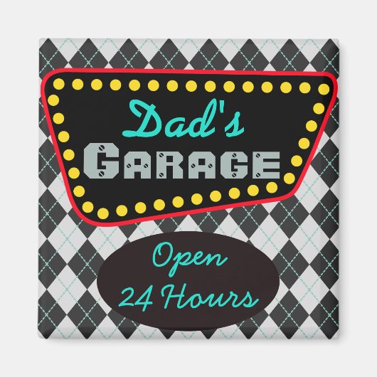 Klassischer Magnet für Vaters Garage Geschenk (Vorne)