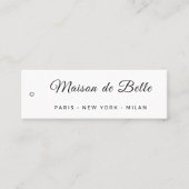 Klassischer Maison de Belle Script Paris Skinny Ta Mini Visitenkarte (Vorderseite)