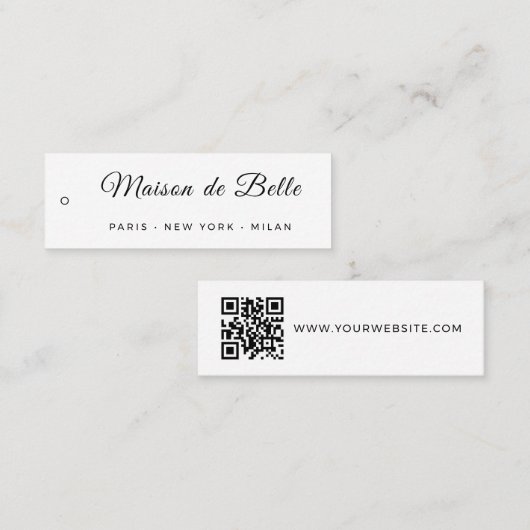 Klassischer Maison de Belle Script Paris Skinny Ta Mini Visitenkarte (Vorne/Hinten)