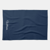 Klassischer Marineblau blau anpassen Geschirrtuch (Horizontal)