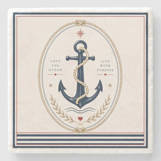 Klassischer maritimer Untersetzer Sailorcore (Vorderseite)