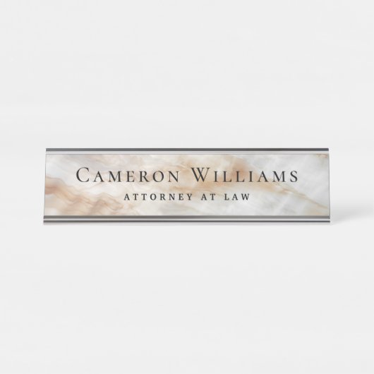 Klassischer Marmor sieht elegant aus Name und Tite Schreibtischnamensplakette (Vorderseite )