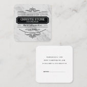 Klassischer Marmorretro-Etikettenband Quadratische Visitenkarte (Vorne/Hinten)