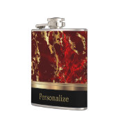 Klassischer Marmorroter Stein mit Golddesign Flachmann (Links)