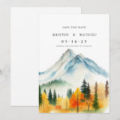 Klassischer, maßgeschneiderter Berg Save The Date (Vorne/Hinten)