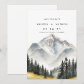 Klassischer maßgeschneiderter Berg Save The Date (Vorne/Hinten)