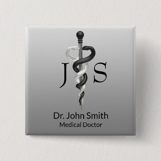 Klassischer medizinischer Noble Elegantes Schwarz- Button (Vorderseite)