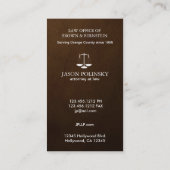 Klassischer metallischer Goldrechtsanwalt Visitenkarte (Rückseite)