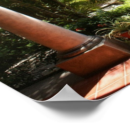 Klassischer mexikanischer Hof in San Blas Nayarit Poster (Ecke)