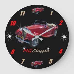 Klassischer MGRoadster Wallclock Große Wanduhr