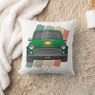 Klassischer Mini-Auto Grün Kissen