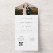 Klassischer Minimal Foto QR Code Hochzeit All In One Einladung (Innen Boden)