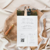 Klassischer Minimal Foto QR Code Hochzeit All In One Einladung