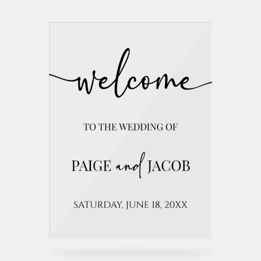 Klassischer Minimal Minimalistisch Hochzeitspreis Acrylschild (Vorderseite)