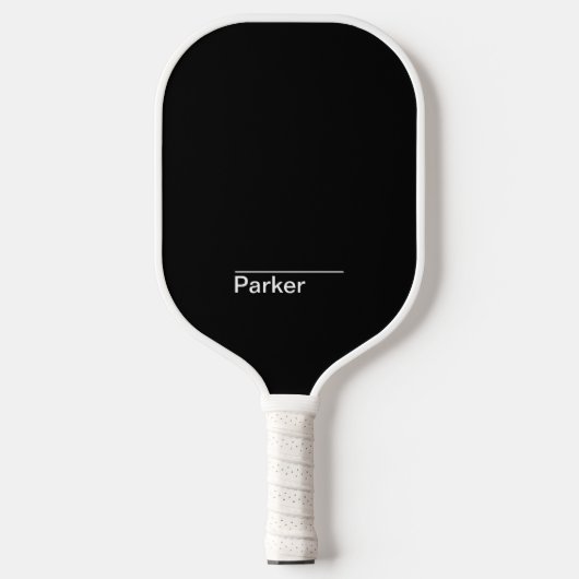 Klassischer Minimal Schwarz und Weiß Pickleball Schläger (Vorderseite)