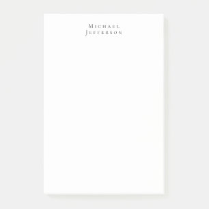 Klassischer Minimalistischer Elegantenname Schwarz Post-it Klebezettel