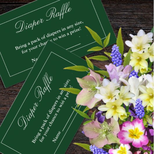 Klassischer Minimalistischer grüner Windelkreislau Begleitkarte