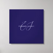 Klassischer minimalistischer Klassiker in Blau und Leinwanddruck (Vorderseite)