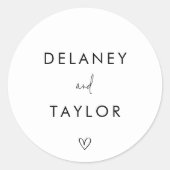 Klassischer Minimalistischer Mixed Schriftart Einf Runder Aufkleber (Vorderseite)