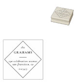 Klassischer Minimalistischer Name Diamond Rücksend Gummistempel (Stempel)