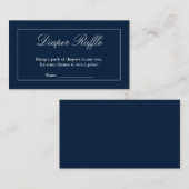 Klassischer Minimalistischer Navy-Blue-Diaper-Raff Begleitkarte (Vorne/Hinten)