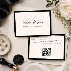 Klassischer Minimalistischer Old Money Hochzeits-Q RSVP Karte