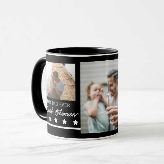 Klassischer Minimalistischer Schwarz-weißer bester Tasse (Vorderseite Links)