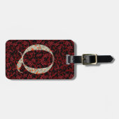 Klassischer Mit Monogramm Buchstabe Q dunkelrot Gepäckanhänger (Vorderseite horizontal)