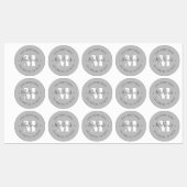 Klassischer Mit Monogramm Name/Circular Text wasse Etiketten (Blatt)