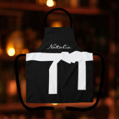 Klassischer Mit Monogramm Name Schwarz-Weiß-Schürz Schürze
