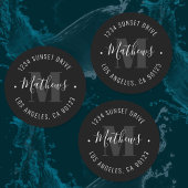 Klassischer Mit Monogramm Name und Circular Text | Etiketten