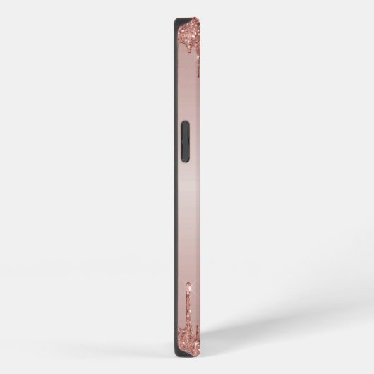 Klassischer, Mit Monogramm Rose Gold Dripped Glitz iPhone Hülle (Rechte Seite)