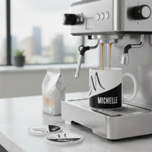 Klassischer Mit Monogramm Schwarz-Weiß-Farbblock