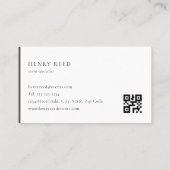 Klassischer, moderner Dunkler Taupe Monogram QR Co Visitenkarte (Rückseite)