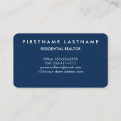 Klassischer moderner Grundstücksmakler Visitenkarte (Rückseite)