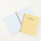 Klassischer moderner Individuelle Name Gelber Stre Notizblock (Innenseite)