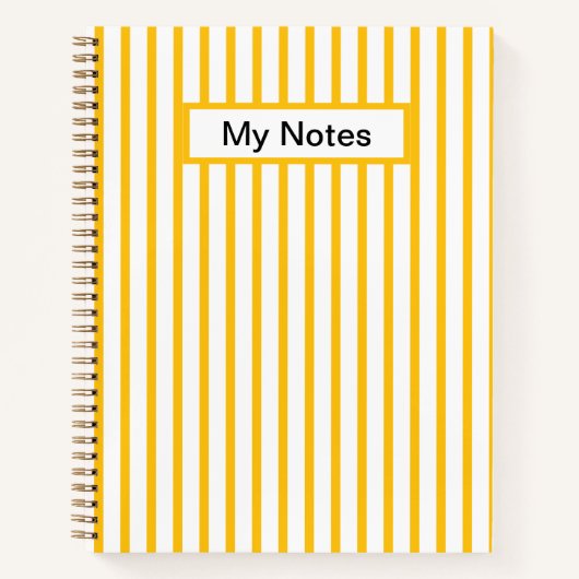 Klassischer moderner Individuelle Name Gelber Stre Notizblock (Vorderseite)