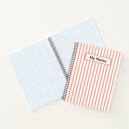 Klassischer, moderner Individuelle Name Peach Stri Notizblock (Innenseite)