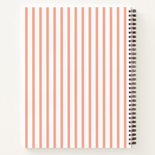 Klassischer, moderner Individuelle Name Peach Stri Notizblock (Rückseite)